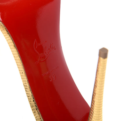 Christian Louboutin Nappa PVC Jonatina 100 Sandals 39 Gold 9 of 9