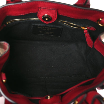Burberry Grainy Calfskin House Check Small Banner Tote Red 5 of 8