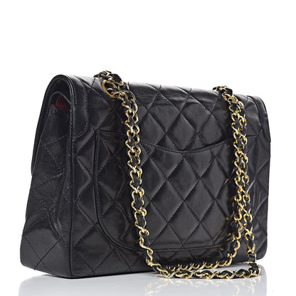 Chanel Lambskin Quilted Medium Double Flap Bag Black 3 of 17