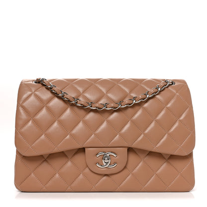 Chanel Lambskin Quilted Jumbo Double Flap Dark Beige 1 of 11