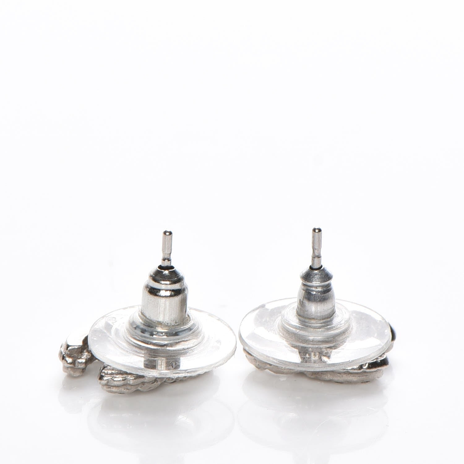 Chanel Crystal CC Earrings Silver 4 of 5