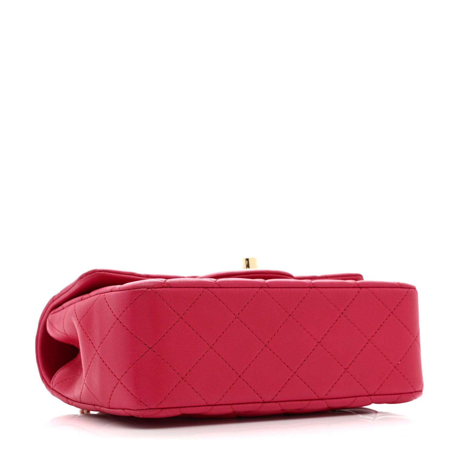 Chanel Lambskin Quilted Mini Top Handle Rectangular Flap Dark Pink 4 of 10