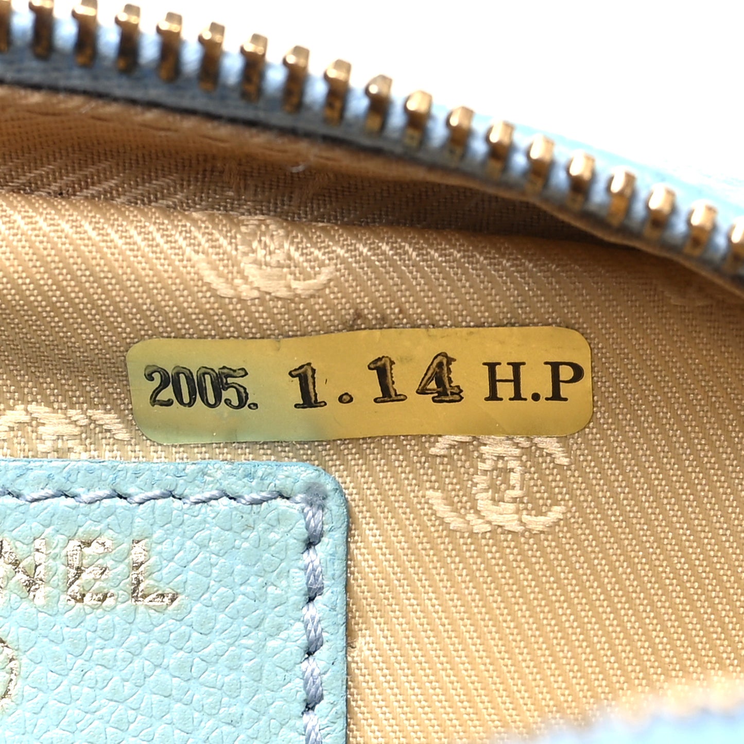 Grained Calfskin CC Button Small Pouch Cosmetic Case Blue