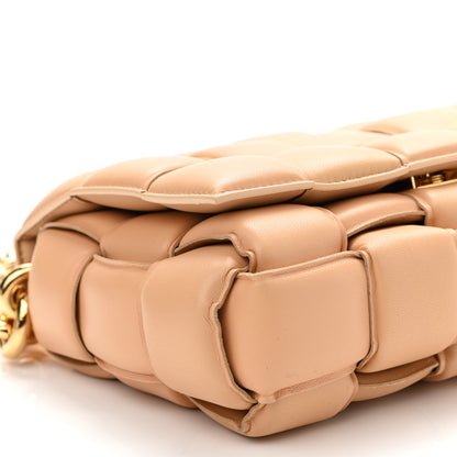 Bottega Veneta Lambskin Maxi Intreccio Padded Chain Cassette Crossbody Bag Almond 8 of 9