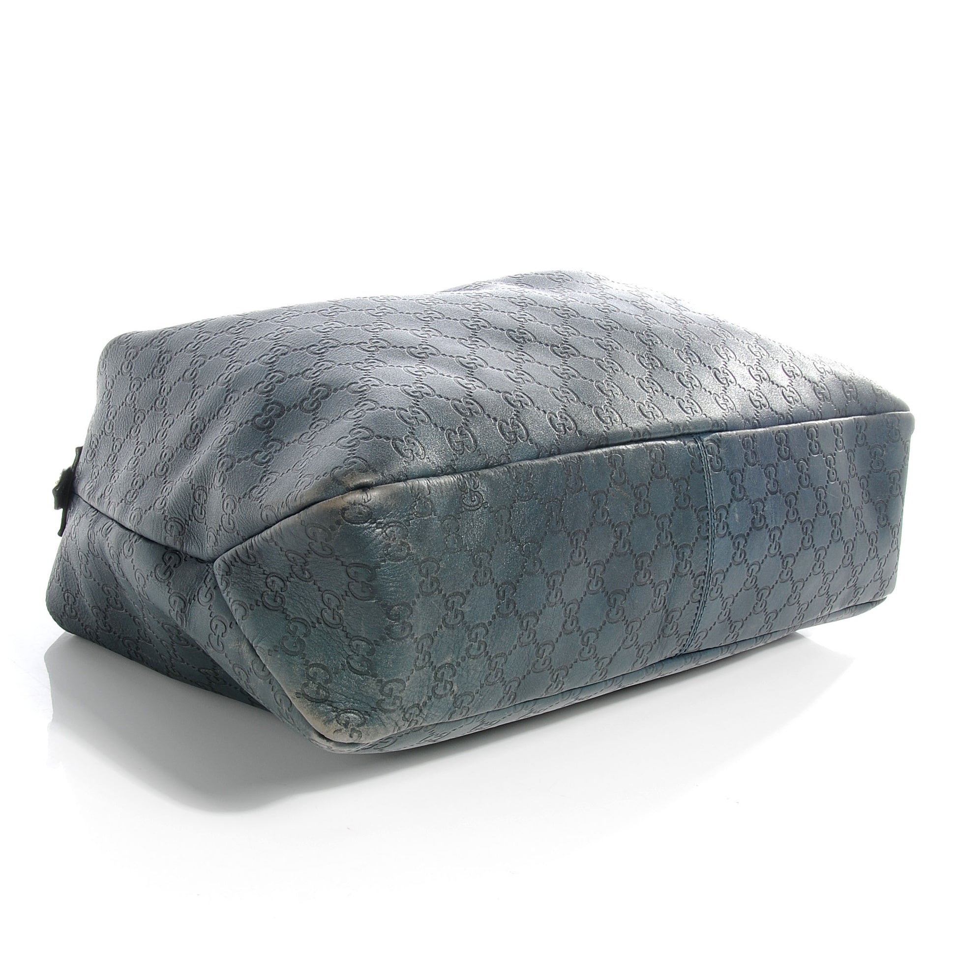 Gucci Guccissima Large Horsebit Chain Hobo Blue 4 of 7