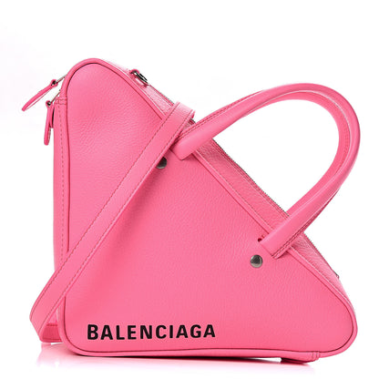 Balenciaga Shiny Day Calfskin XS Triangle Duffle Acid Pink Black 1 of 11