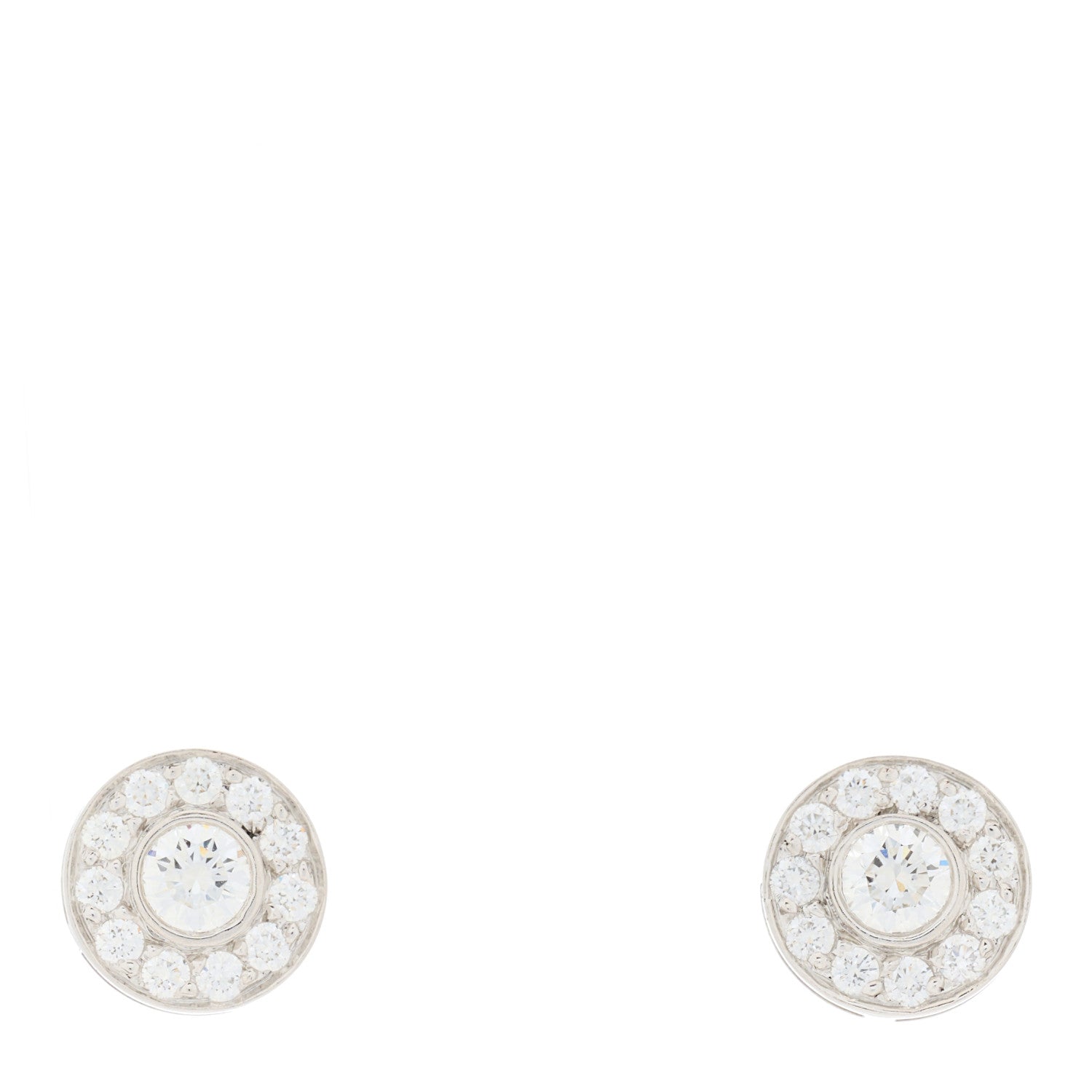 Tiffany Platinum Diamond .53ctw Large Circlet Earrings 1 of 3