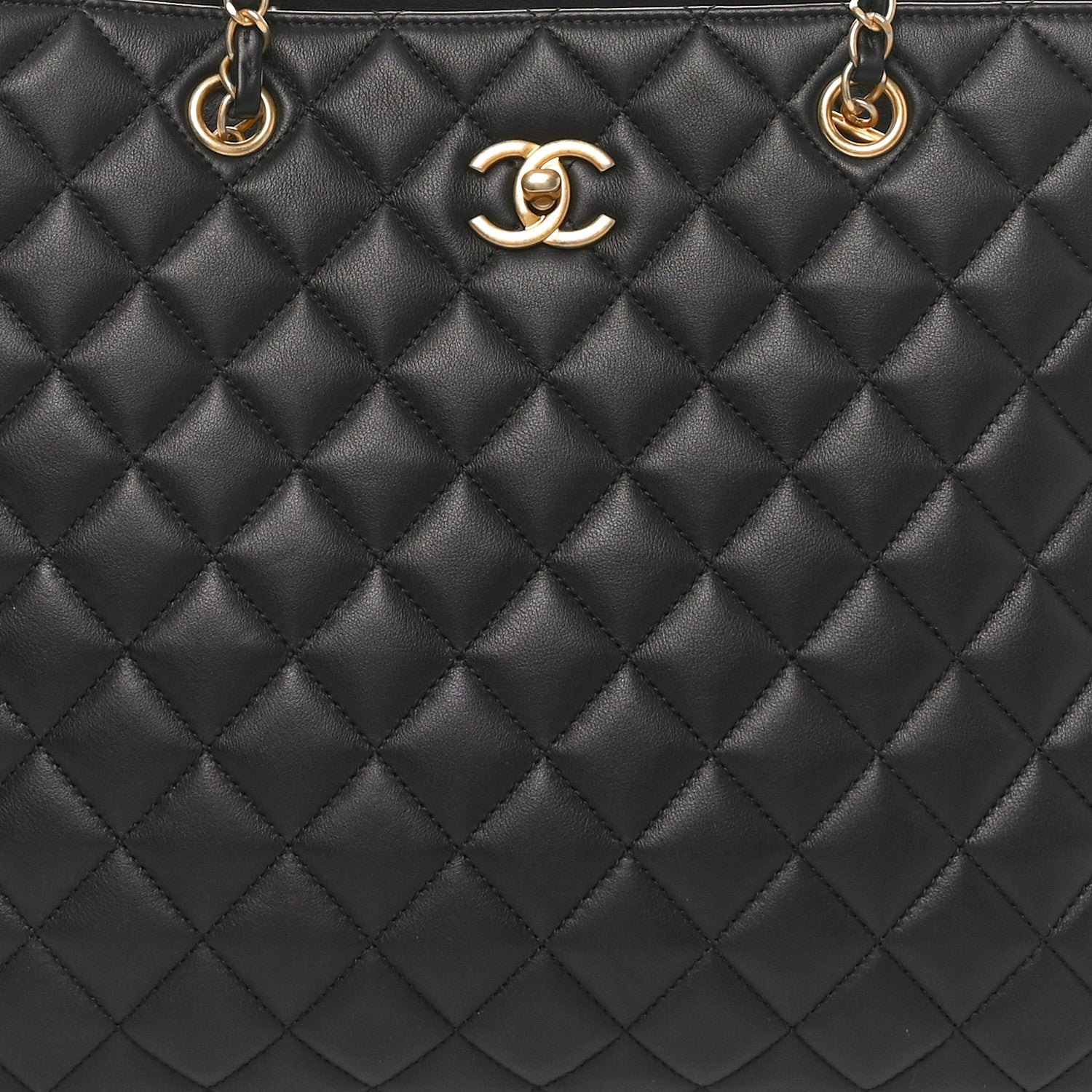 Chanel Calfskin Quilted Large Shopping Tote Black 8 of 10