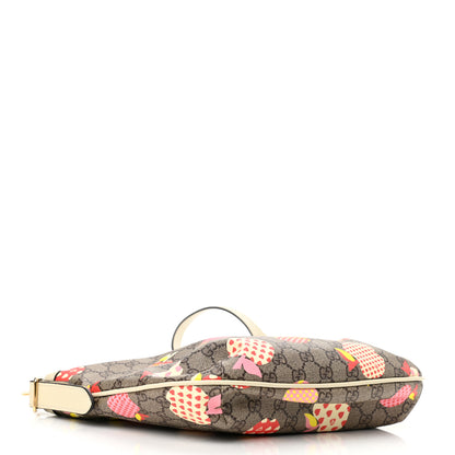 Gucci GG Supreme Monogram Les Pommes Small Ophidia Half Moon Hobo Beige Multicolor Mystic White 4 of 11
