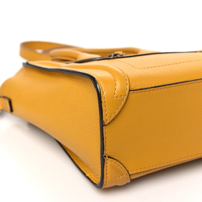 Celine Drummed Calfskin Nano Luggage Ocre 9 of 16