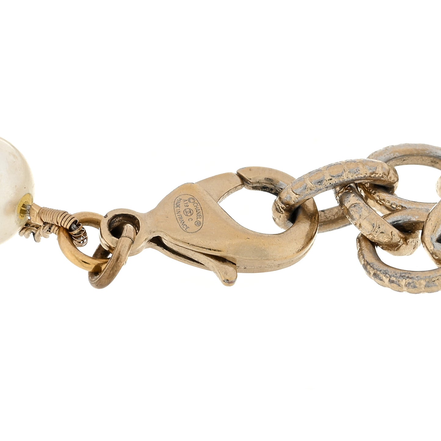 Pearl CC Bracelet Gold