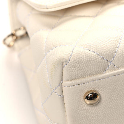 Chanel Caviar Quilted Mini Coco Handle Flap White 9 of 13