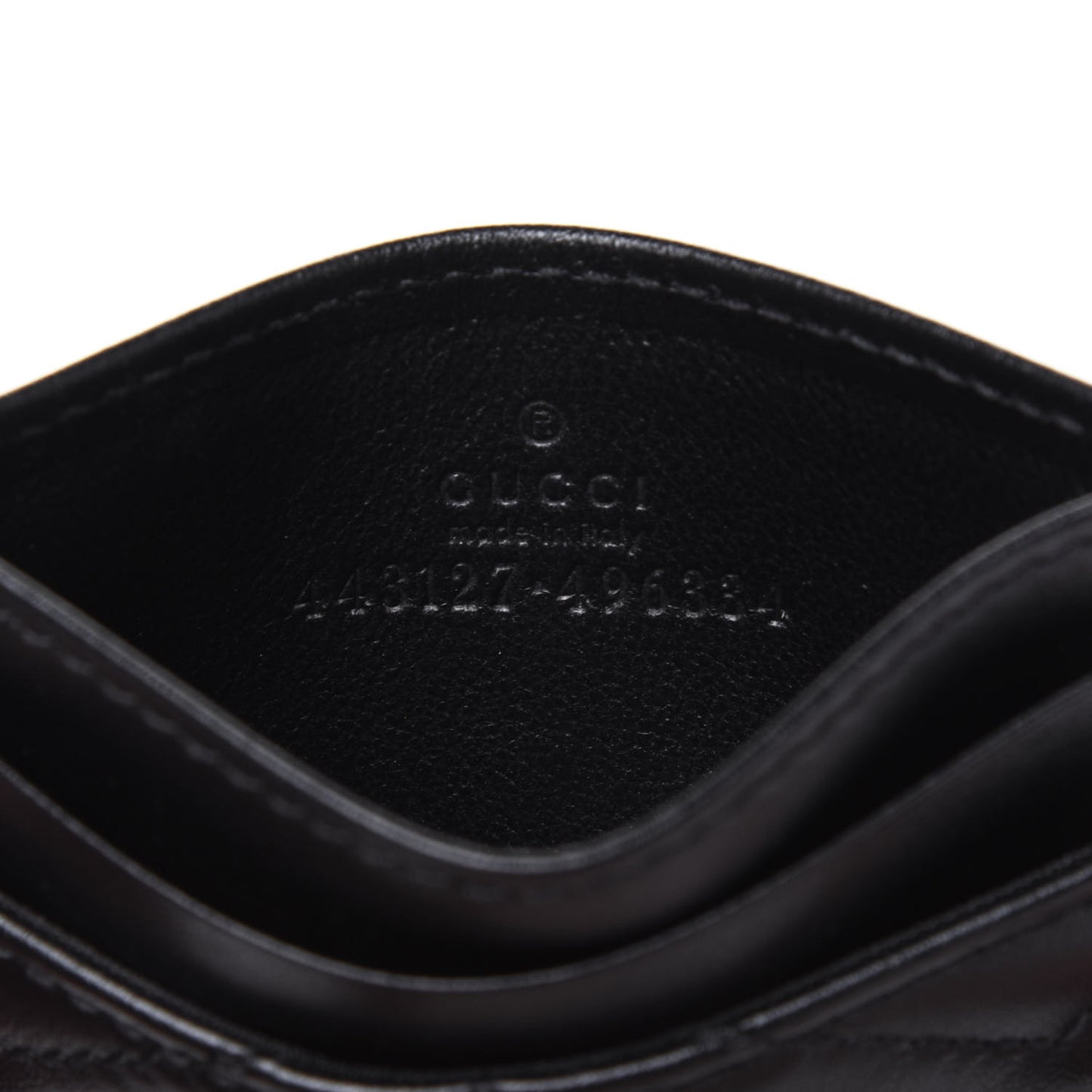 Calfskin Matelasse GG Marmont Card Holder Black