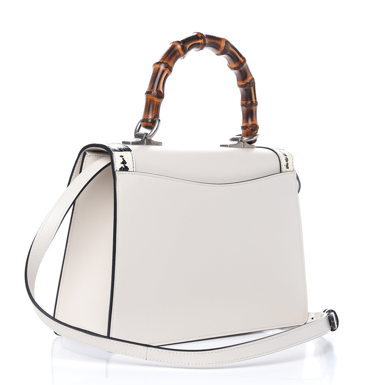 Gucci Calfskin Snakeskin Small Lilith Top Handle Bag White 3 of 10