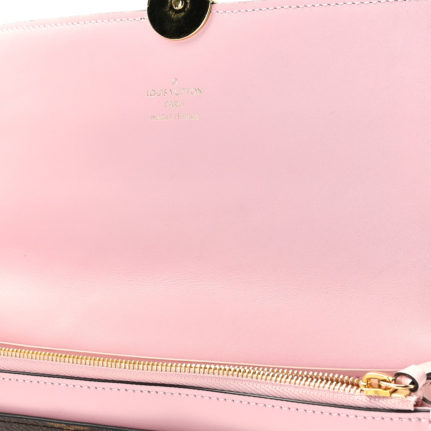 Monogram Flore Chain Wallet Rose Ballerine