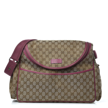 Gucci Monogram Margaux Calfskin Large Diaper Bag Beige Ebony Peonia Flower 1 of 17