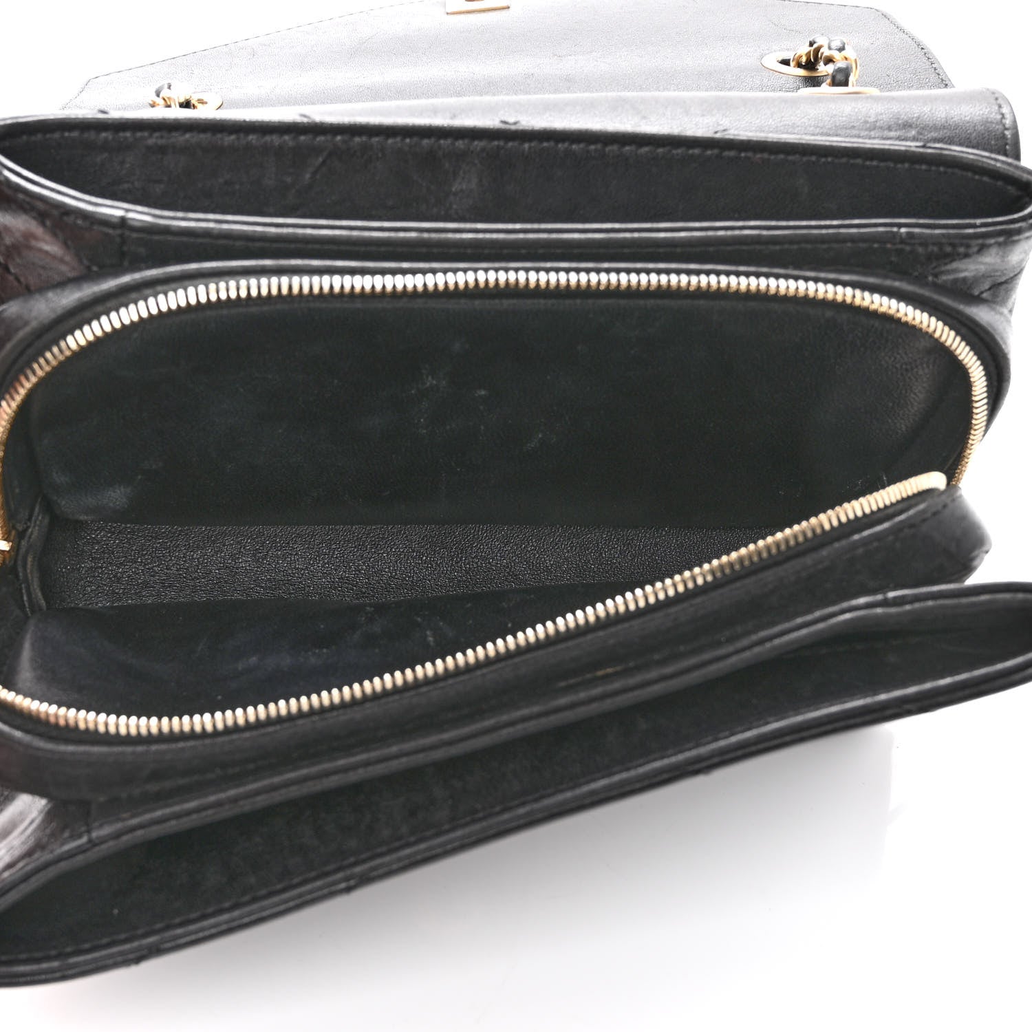 Chanel Lambskin Chevron Stitched Envelope Flap Bag Black 4 of 10