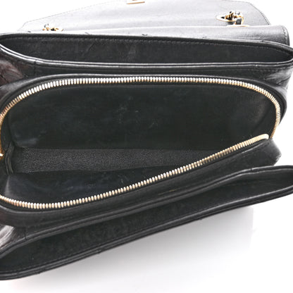 Chanel Lambskin Chevron Stitched Envelope Flap Bag Black 4 of 10