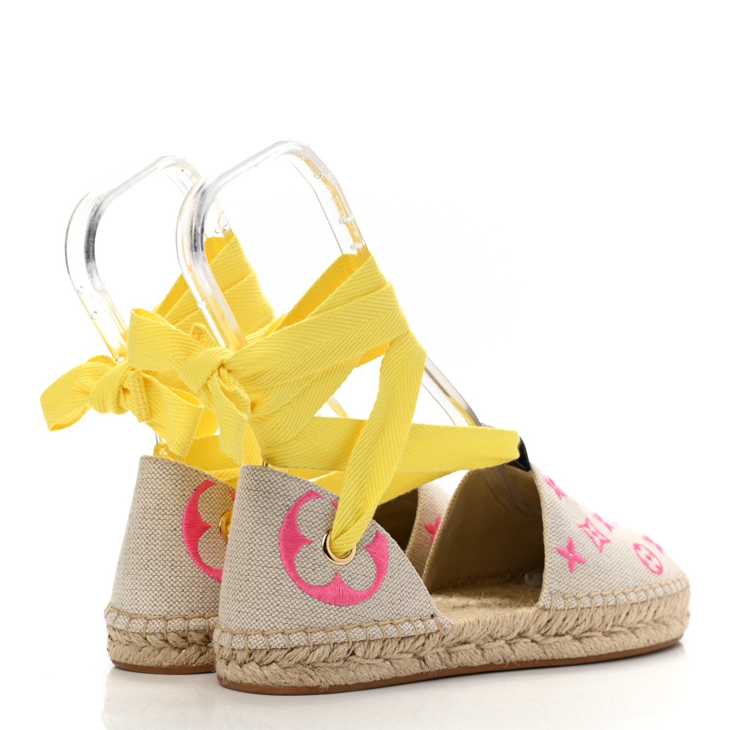 Louis Vuitton Canvas Monogram Starboard Espadrille Flats 37.5 Rose Pop 4 of 8