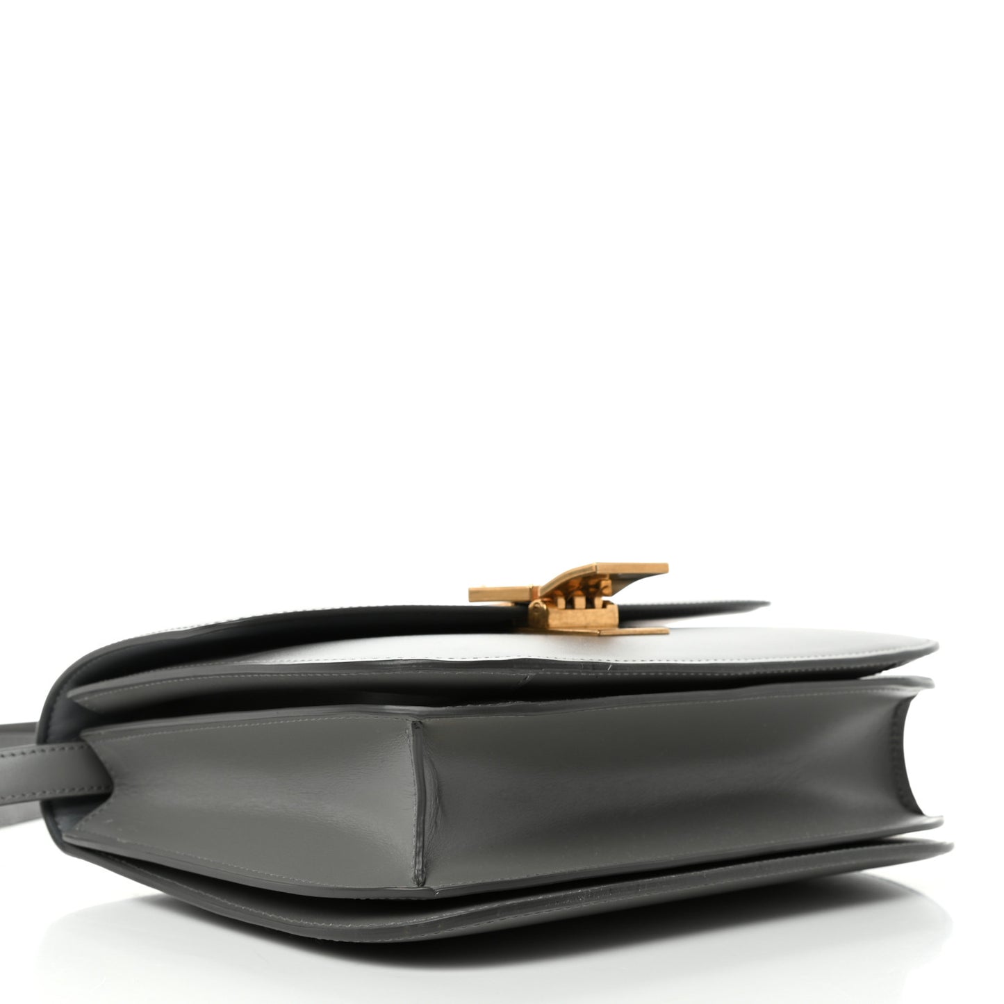 Box Calfskin Medium Classic Box Flap Bag Zinc