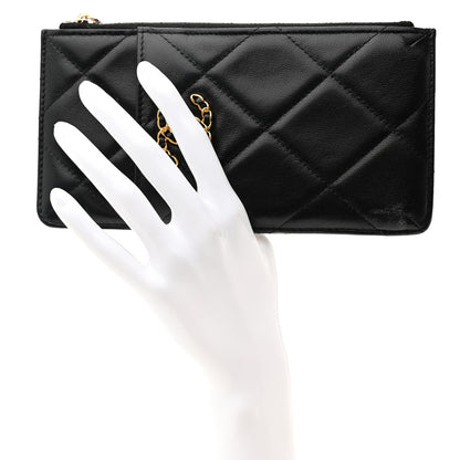 Chanel Lambskin Quilted Chanel 19 Phone and Card Holder Black 2 of 10