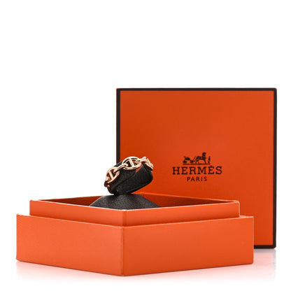 Hermes 18K Rose Gold PM Chaine d'Ancre Enchainee Ring 53 6.5 5 of 5