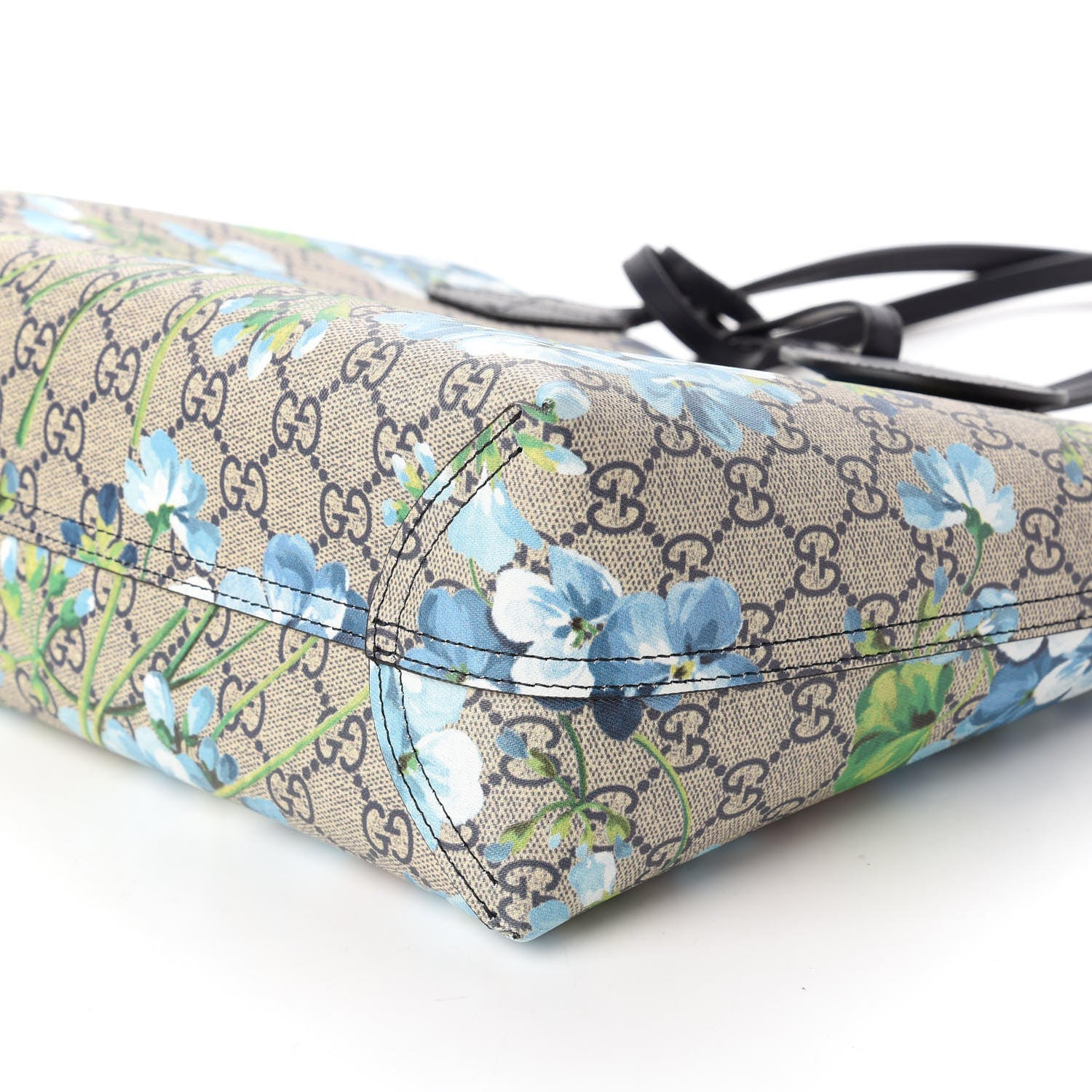 Gucci GG Supreme Monogram Blooms Small Reversible Tote Beige Blue Navy 7 of 16