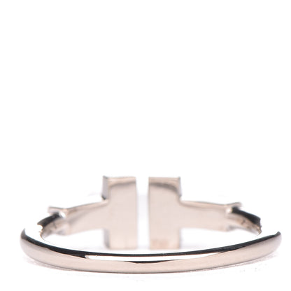 Tiffany 18K White Gold Diamond T Wire Ring 50 5.5 4 of 6