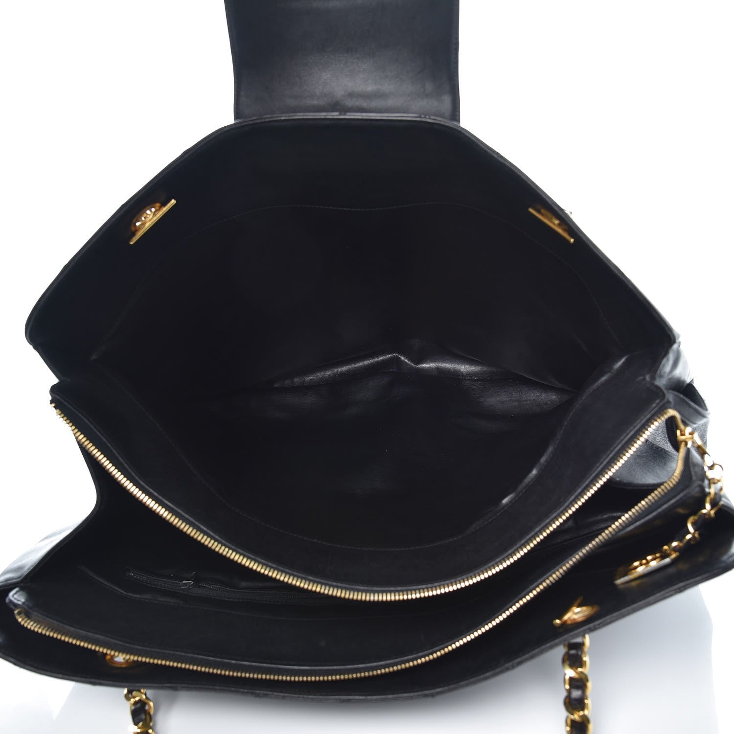 Chanel Calfskin Stitched XL Weekender Black 5 of 14