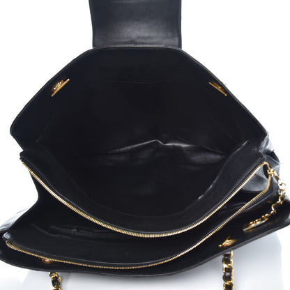 Chanel Calfskin Stitched XL Weekender Black 5 of 14