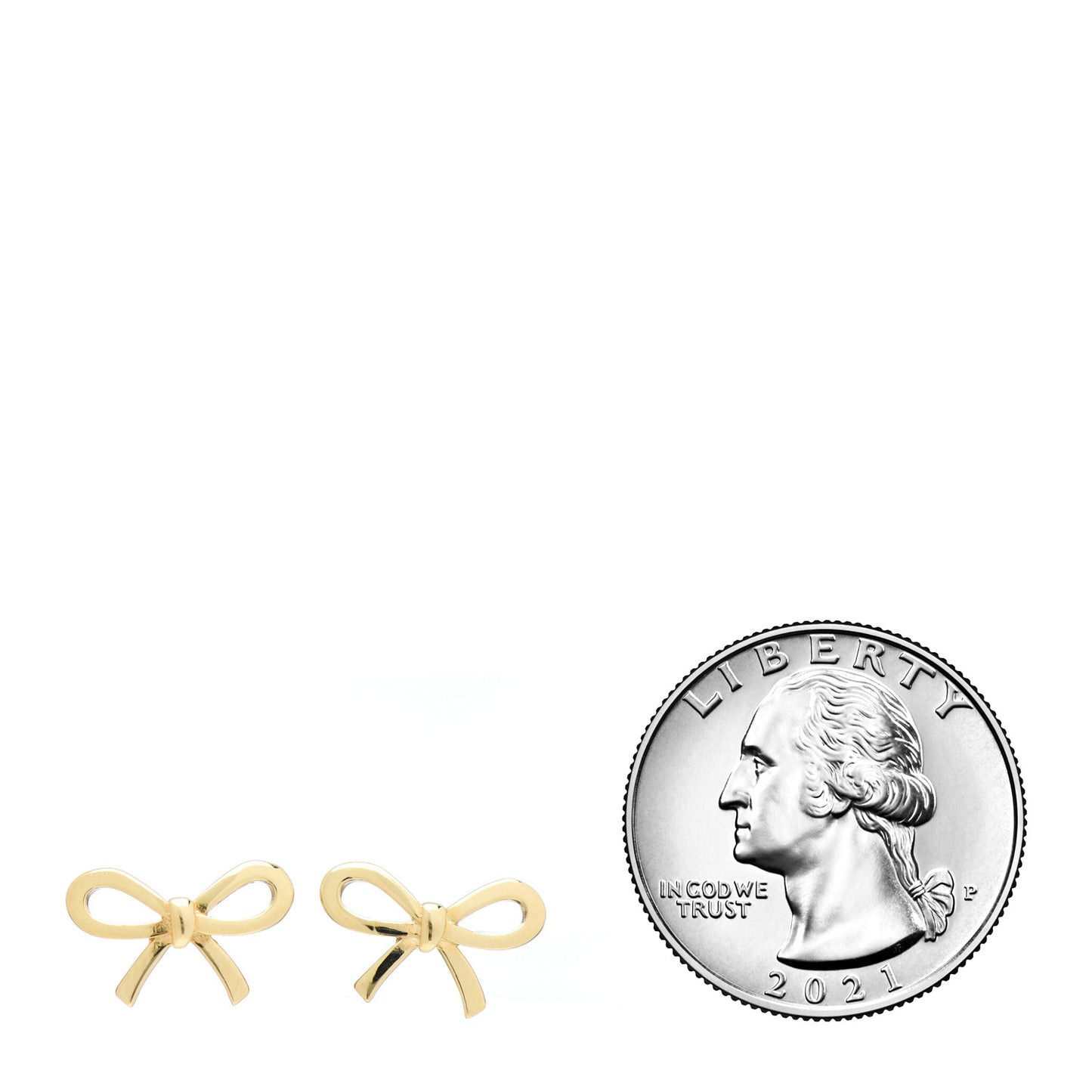 18K Yellow Gold Bow Earrings