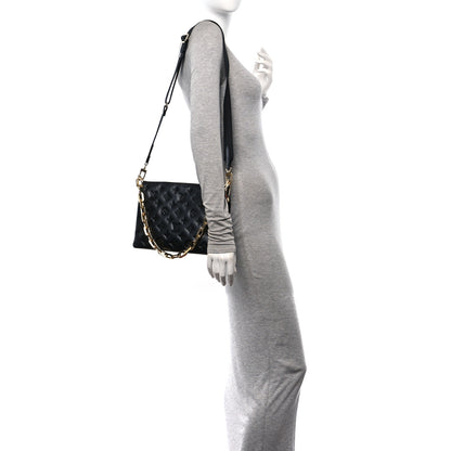 Louis Vuitton Lambskin Embossed Monogram Coussin PM Black 2 of 12