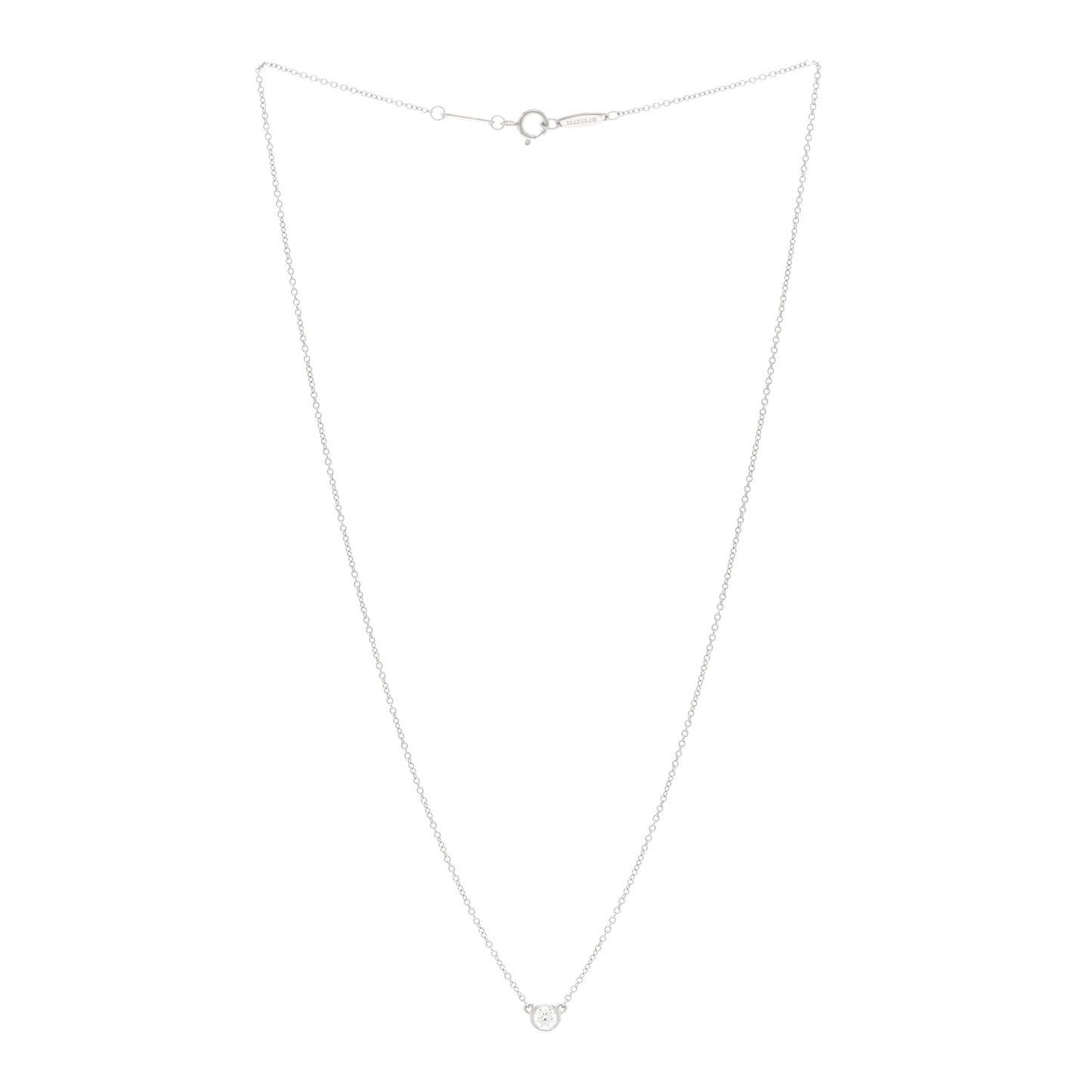 Platinum Diamond .17ct Elsa Peretti Diamonds By The Yard Pendant Necklace