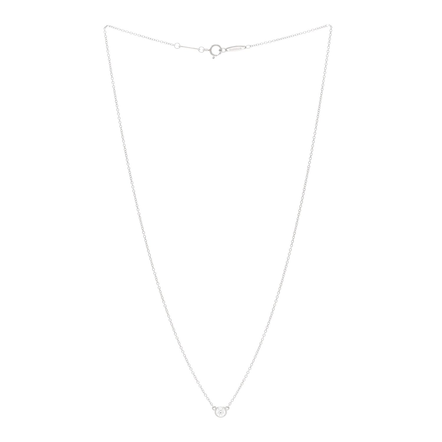 Tiffany Platinum Diamond .17ct Elsa Peretti Diamonds By The Yard Pendant Necklace 3 of 5