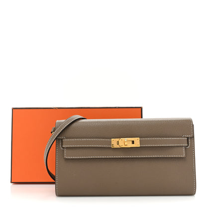 Hermes Chevre Mysore Kelly To Go Wallet Etoupe 14 of 14