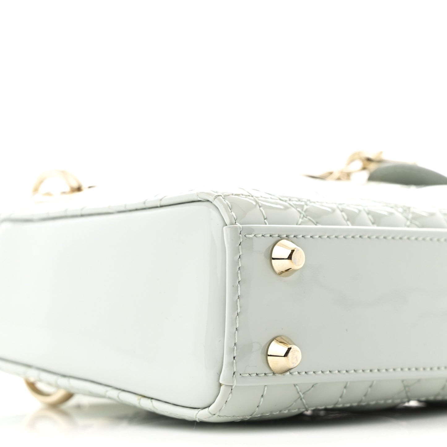 Patent Cannage Micro Lady Dior Light Blue