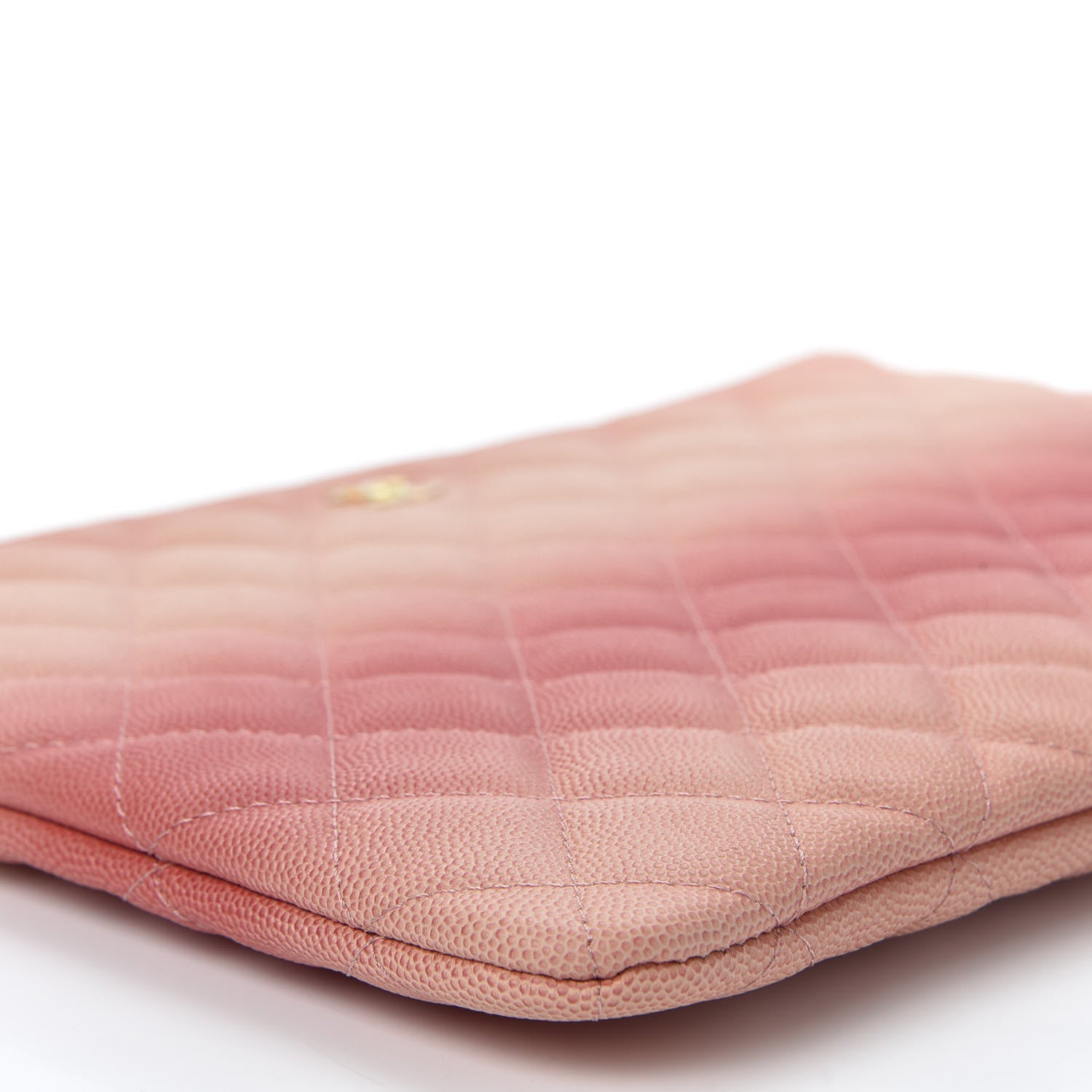 Chanel Caviar Quilted Ombre Medium Cosmetic Case Coral 5 of 9
