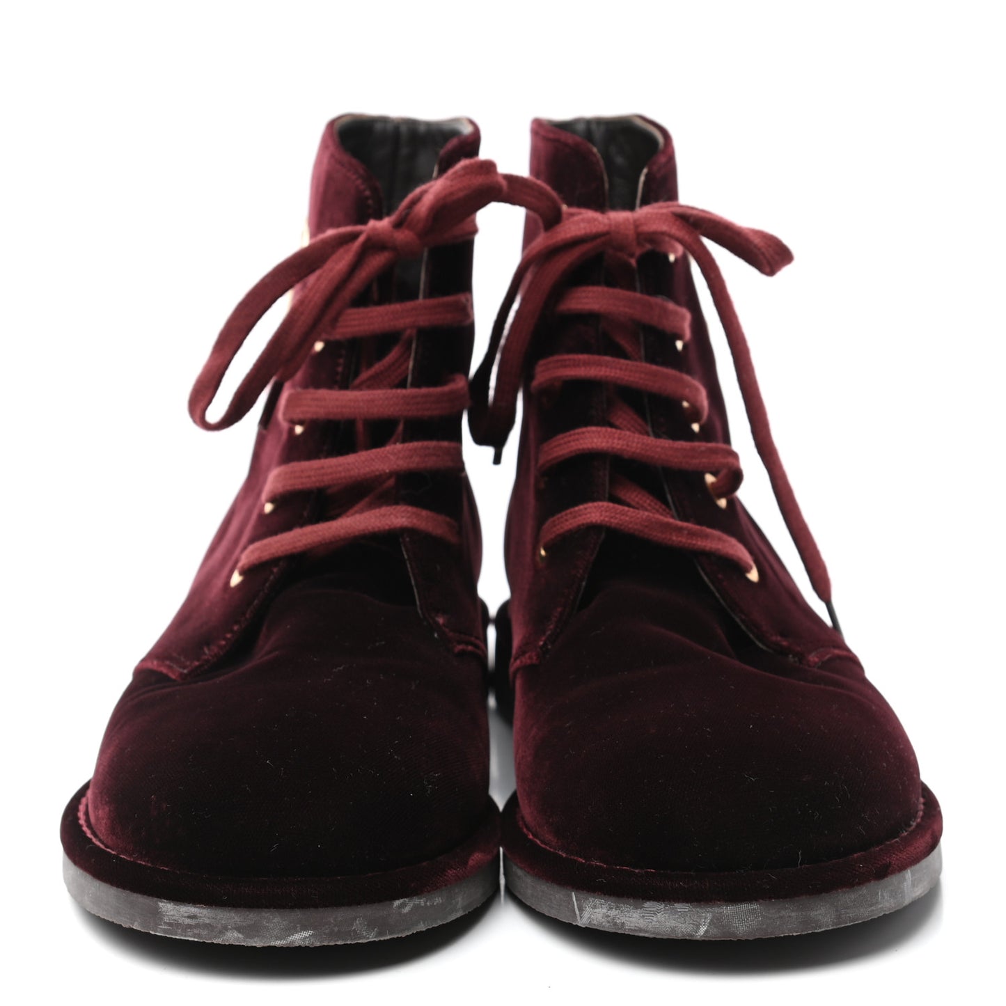 Velvet CC Lace Up Boots 39 Burgundy