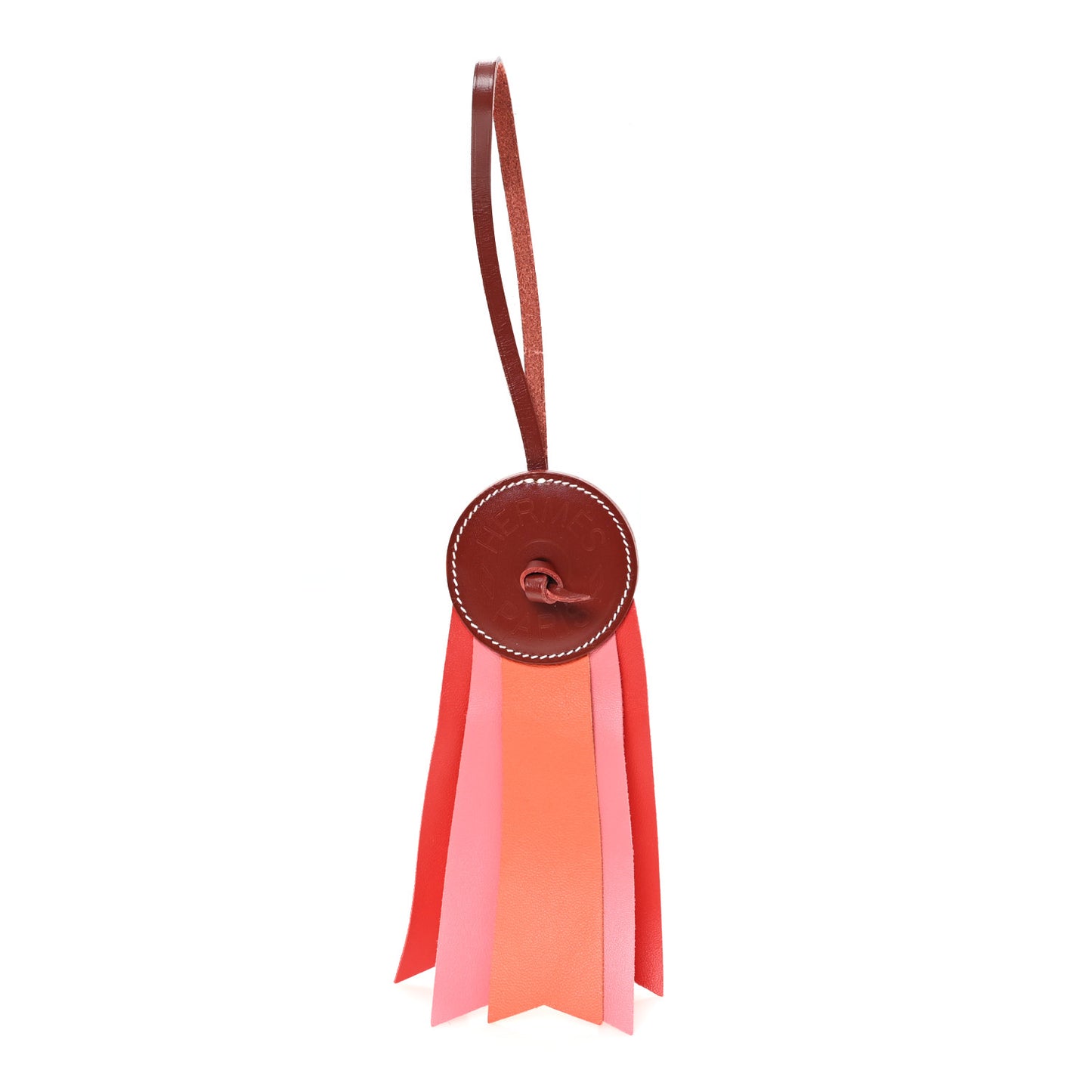 Vache Hunter Milo Lambskin Paddock Flot Bag Charm Orange Poppy Rose Azalee Red