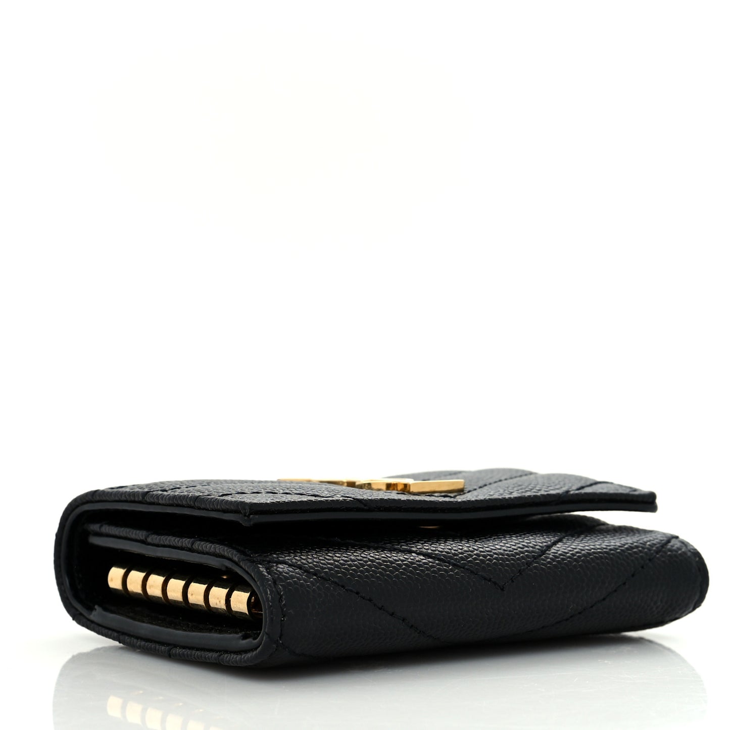 Grain De Poudre Matelasse Cassandre Monogram Slim Key Case Black