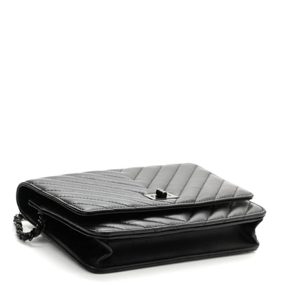 Chanel Chevron Reissue Wallet On Chain WOC So Black 4 of 12
