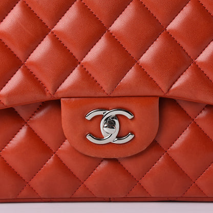 Chanel Lambskin Quilted Jumbo Double Flap Red 11 of 15