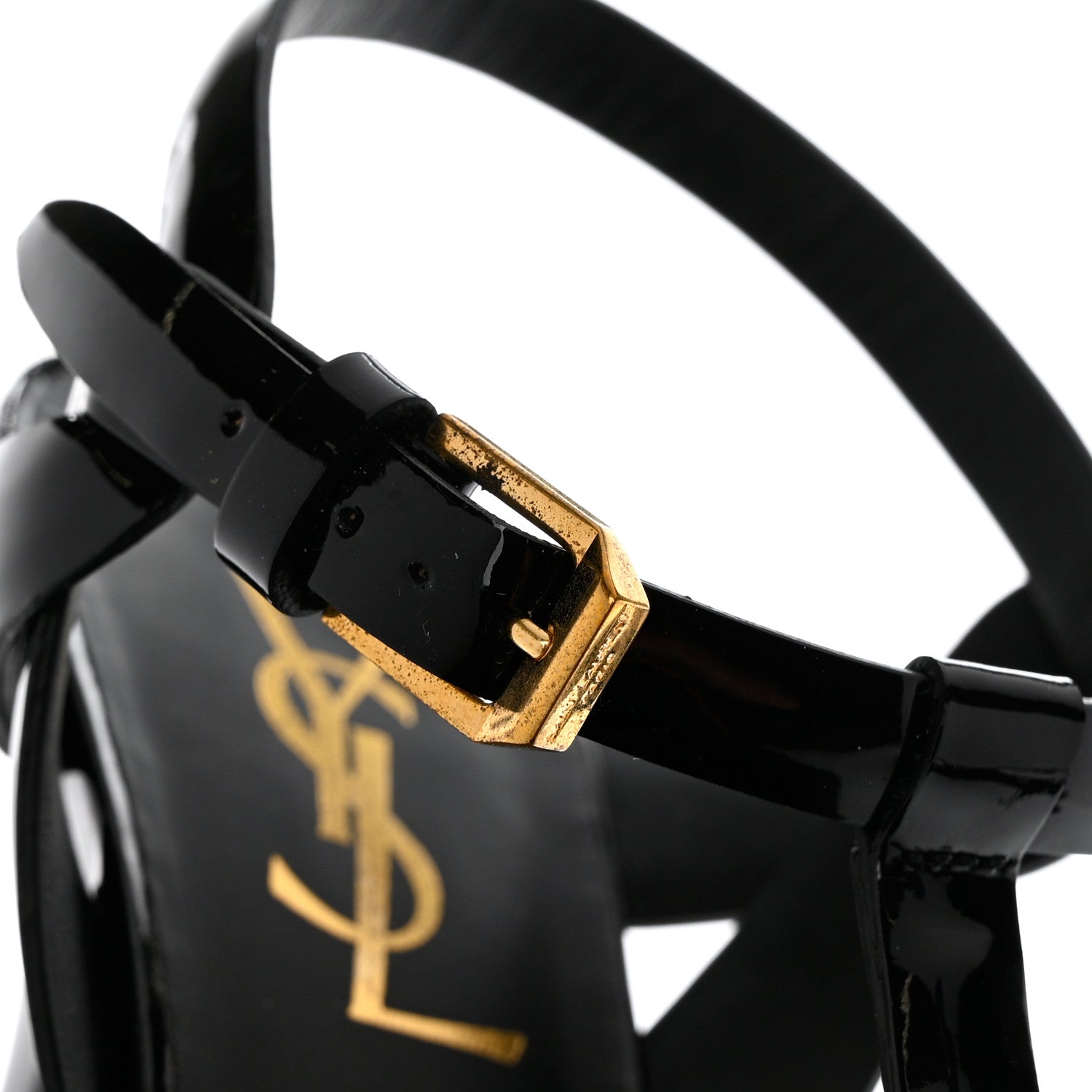 Saint Laurent Calfskin Tribute 75 Platform Sandals 37.5 Black 10 of 11