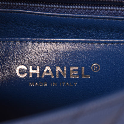 Chanel Caviar Chevron Quilted Mini Rectangular Flap Blue 6 of 9