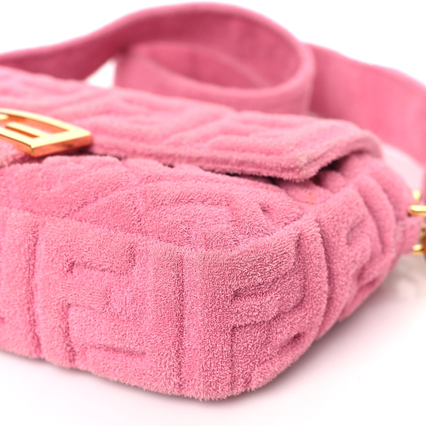Terry Cloth Vitello Century Matte FF 1974 Embossed Baguette Lollypop