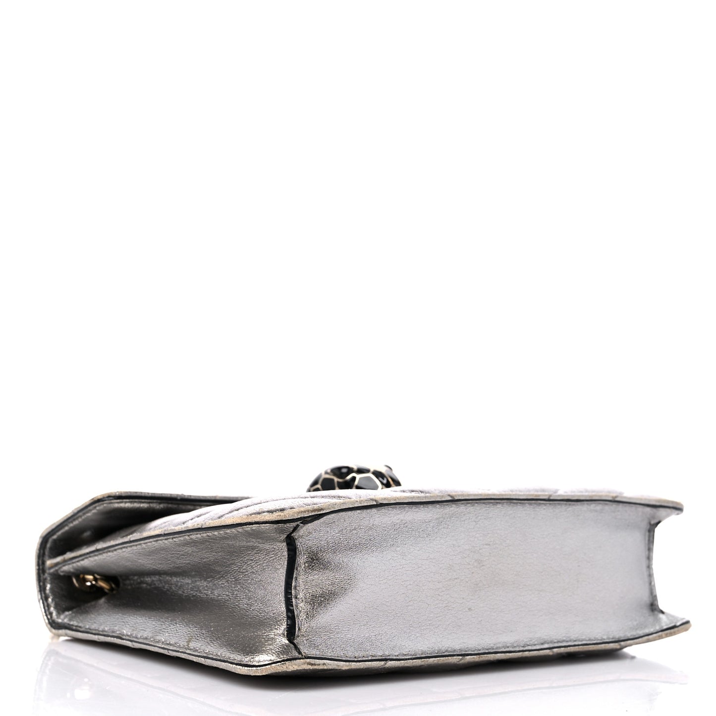 Metallic Calfskin Quilted Serpenti Forever Shoulder Bag Silver