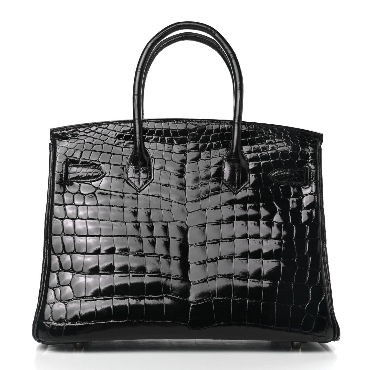 Shiny Niloticus Crocodile Birkin 30 Black