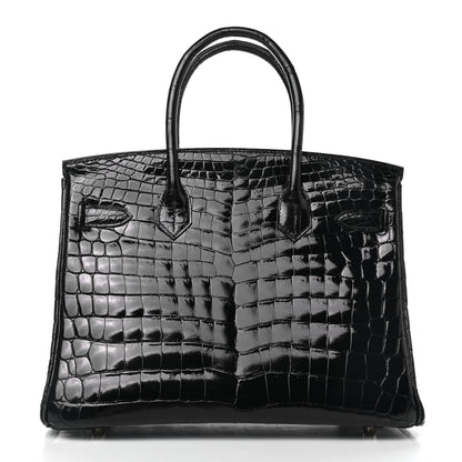 Hermes Shiny Niloticus Crocodile Birkin 30 Black 3 of 33