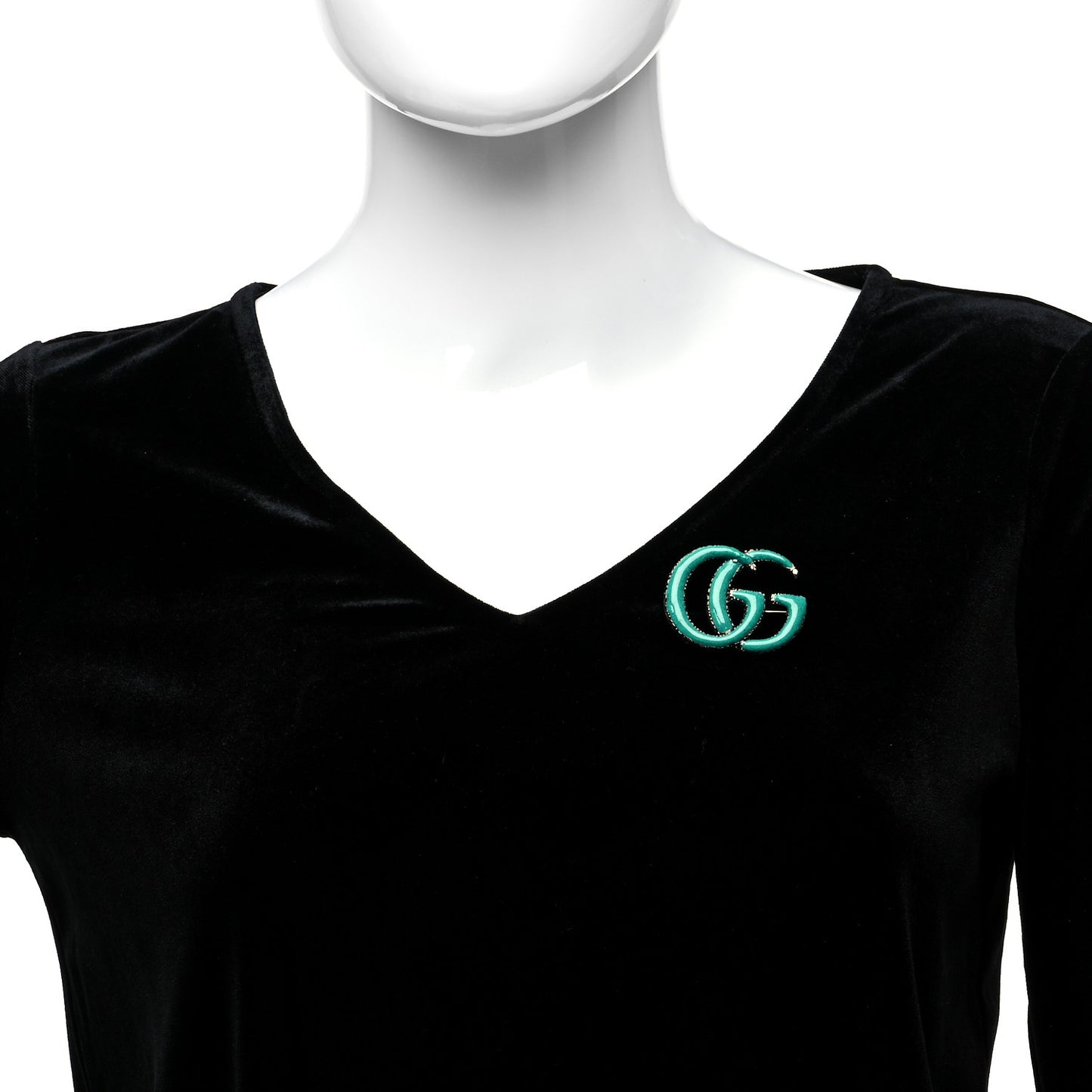 Sterling Silver Enamel GG Brooch Turquoise