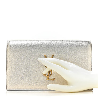 Saint Laurent Metallic Calfskin Medium Serpent Clutch Gold 2 of 15